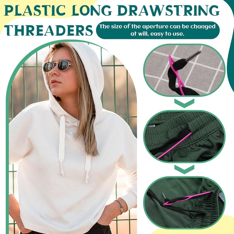 Fedmut Drawstring Threader Tool Set 16PCS with Loop Turner, Bodkin Sewing Tool, Elastic Threader and Hoodie String Drawstring for Jacket, Pants, Sportswear and Hat Threading - Image 3